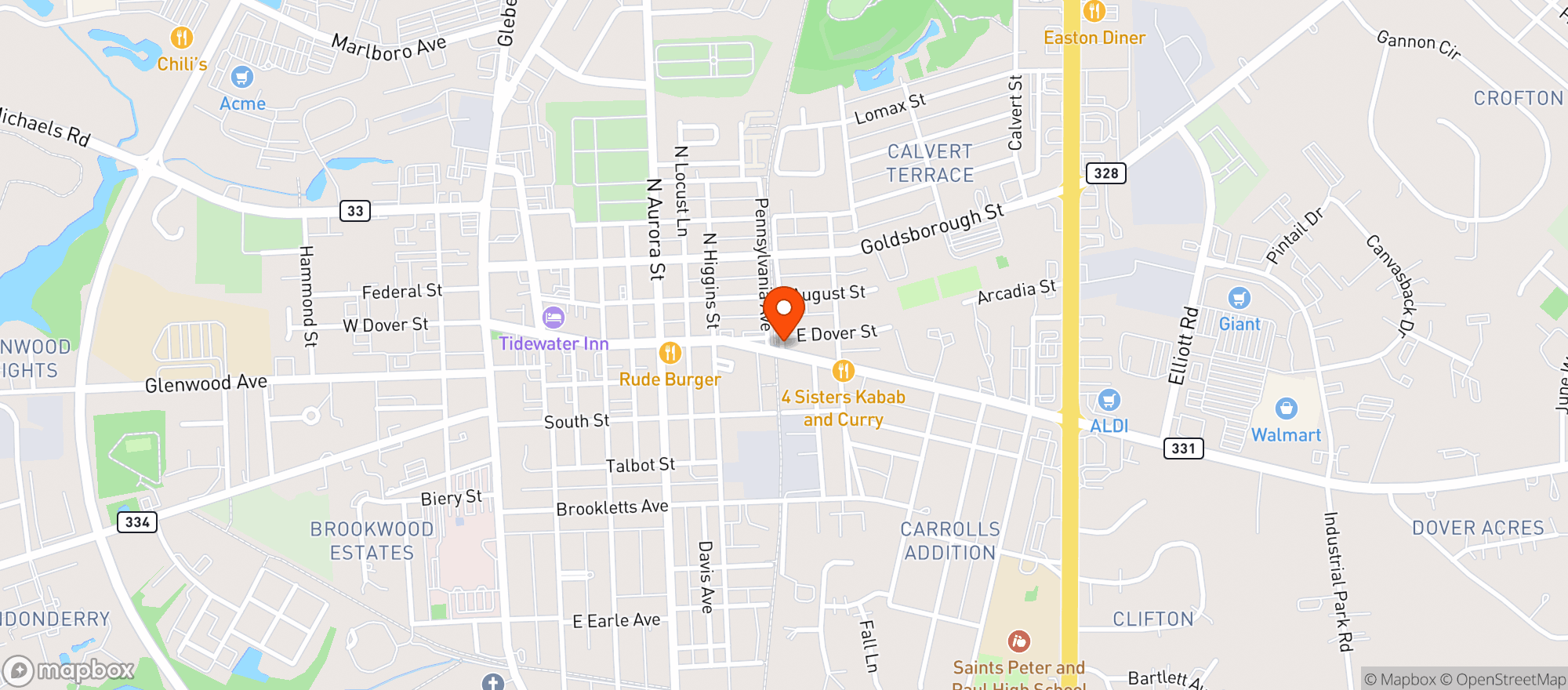 Map showing East End Liquors