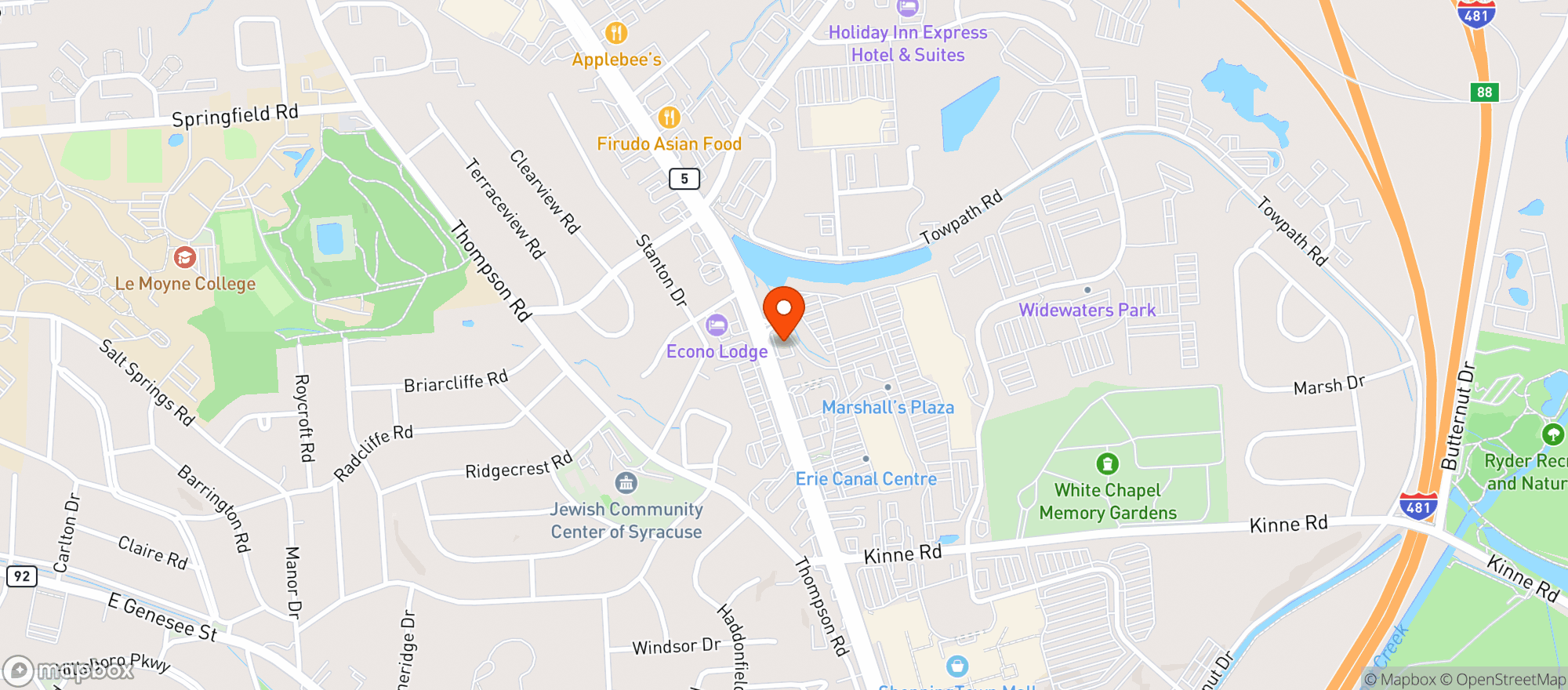 Map showing Vitamin Shoppe - Dewitt