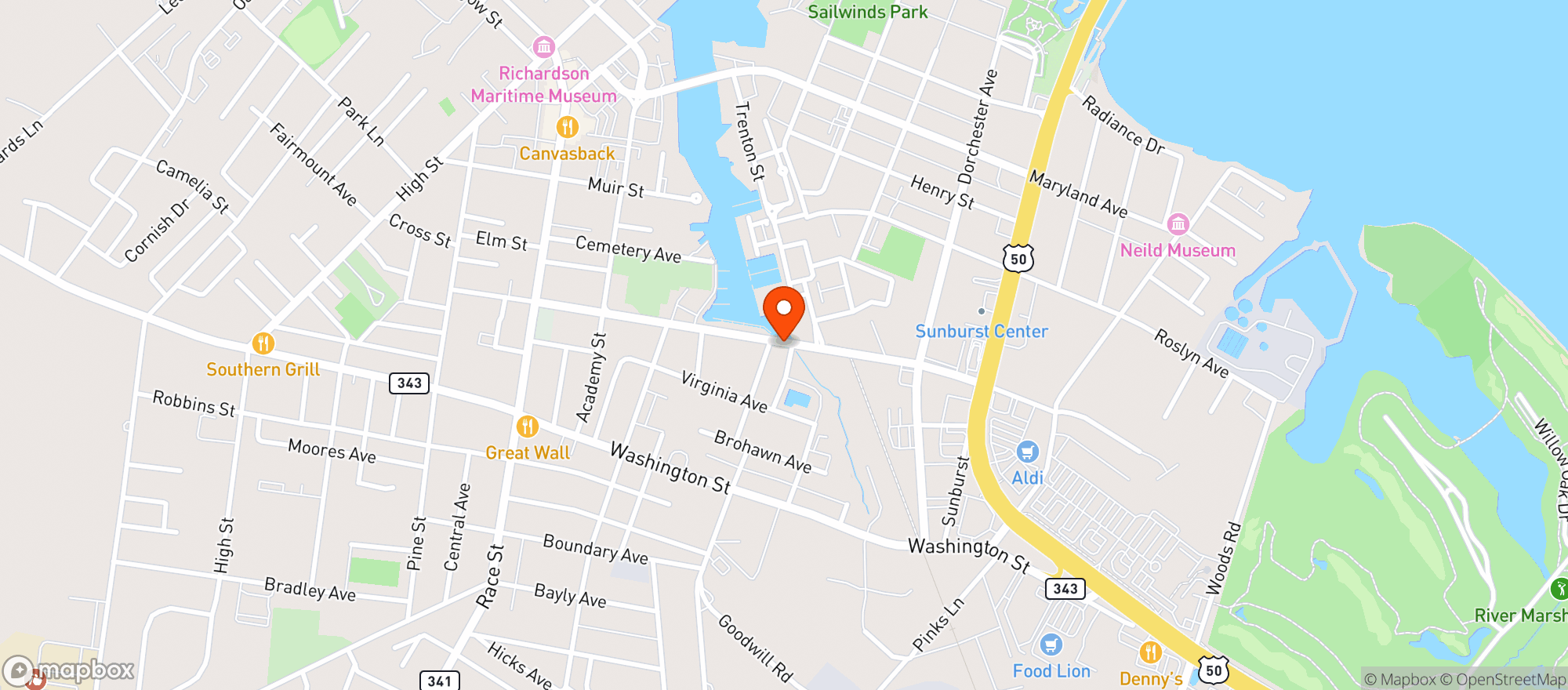 Map showing CAMBRIDGE WINE   SPIRITS