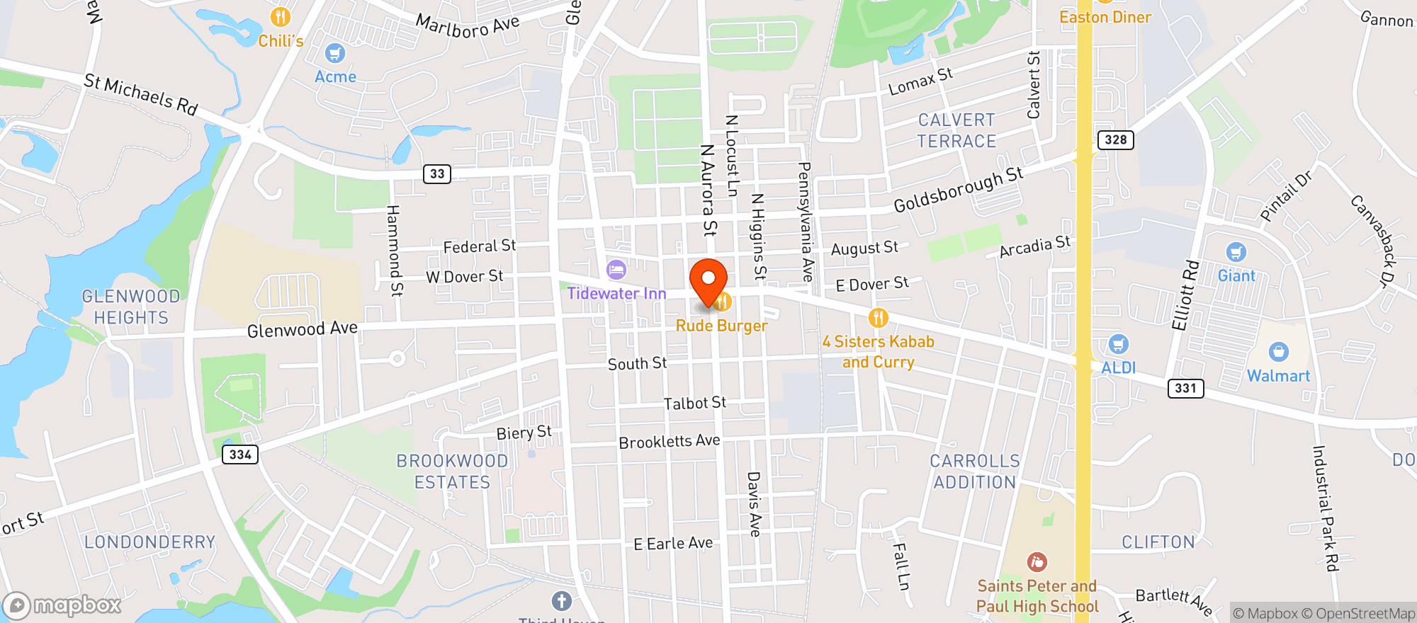 Map showing Rude Bbq