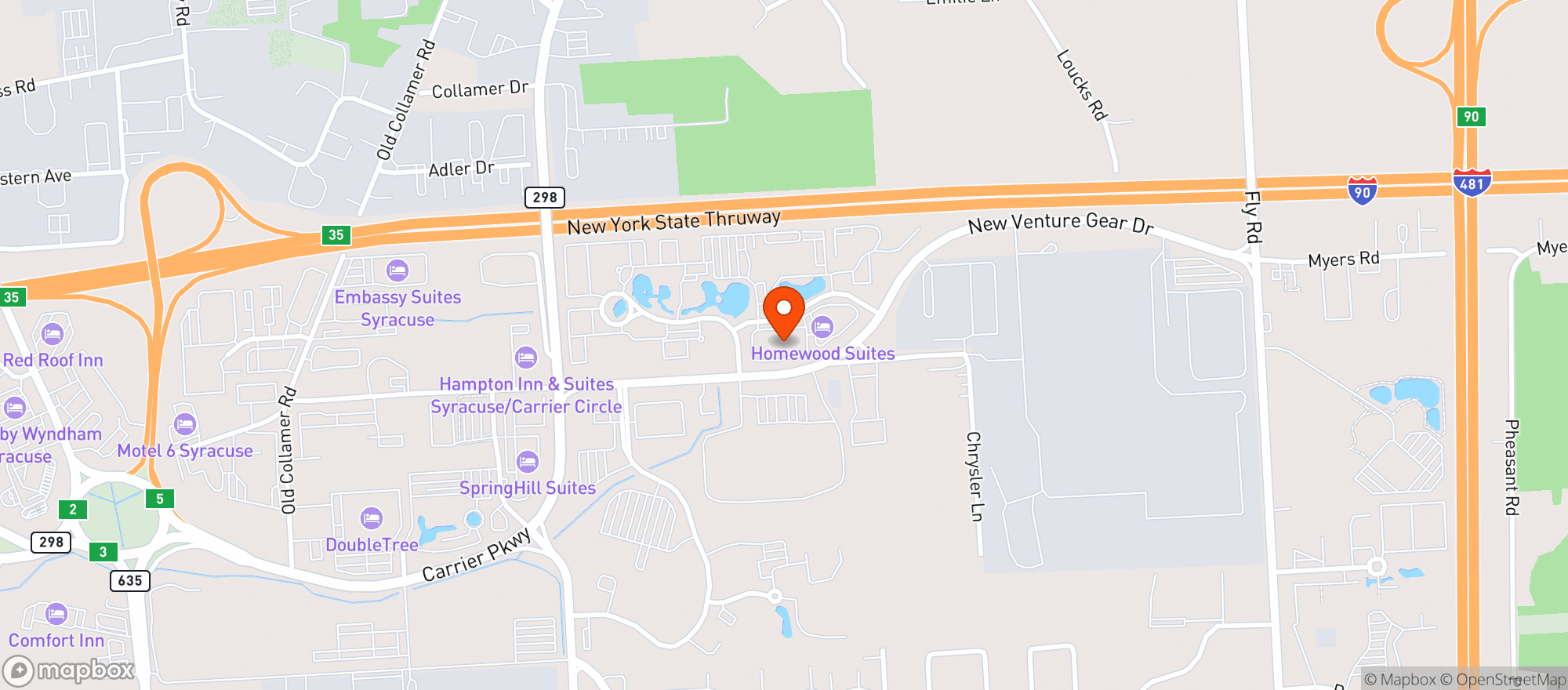 Map showing Hilton Garden Inn