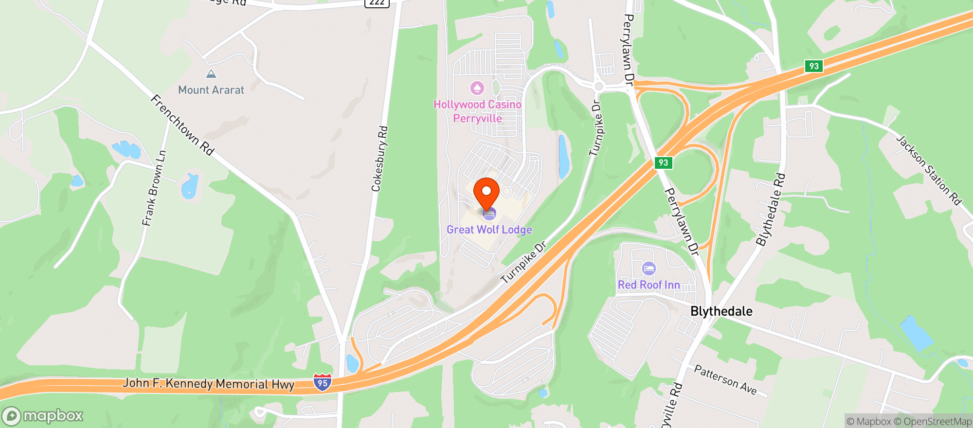 Map showing Great Wolf Lodge