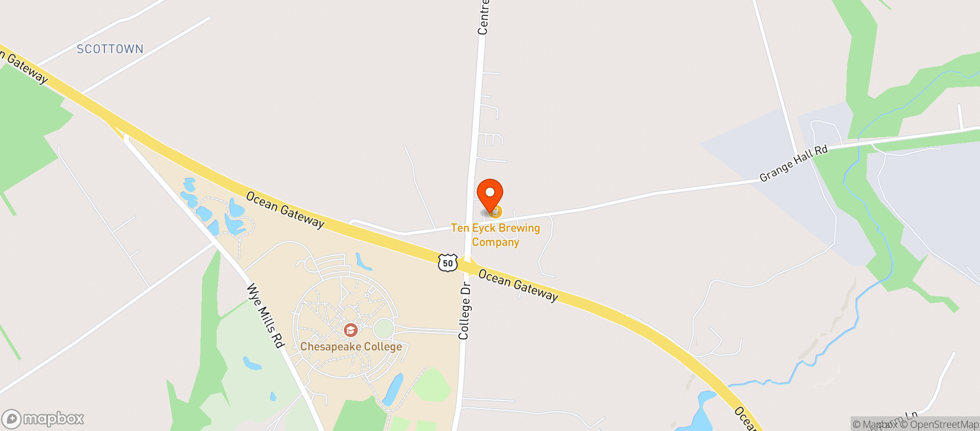 Map showing Ten Eyck Brewing Company