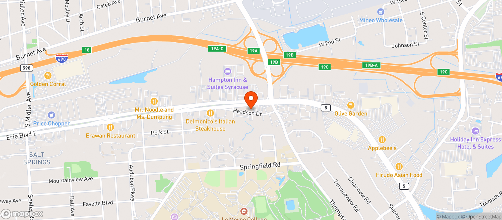 Map showing Syracuse Liquor