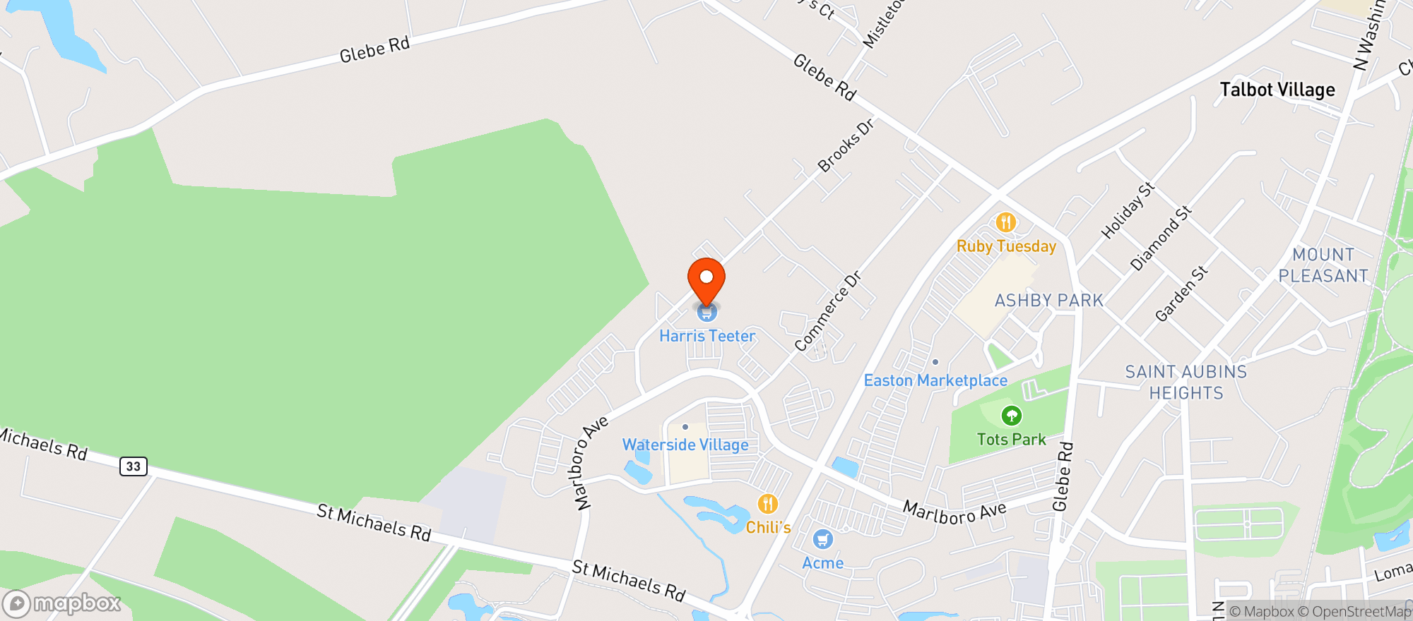 Map showing HARRIS TEETER