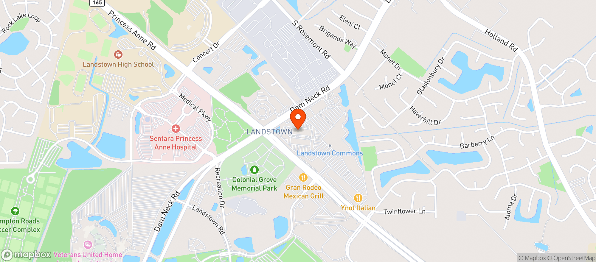 Map showing The Casual Pint