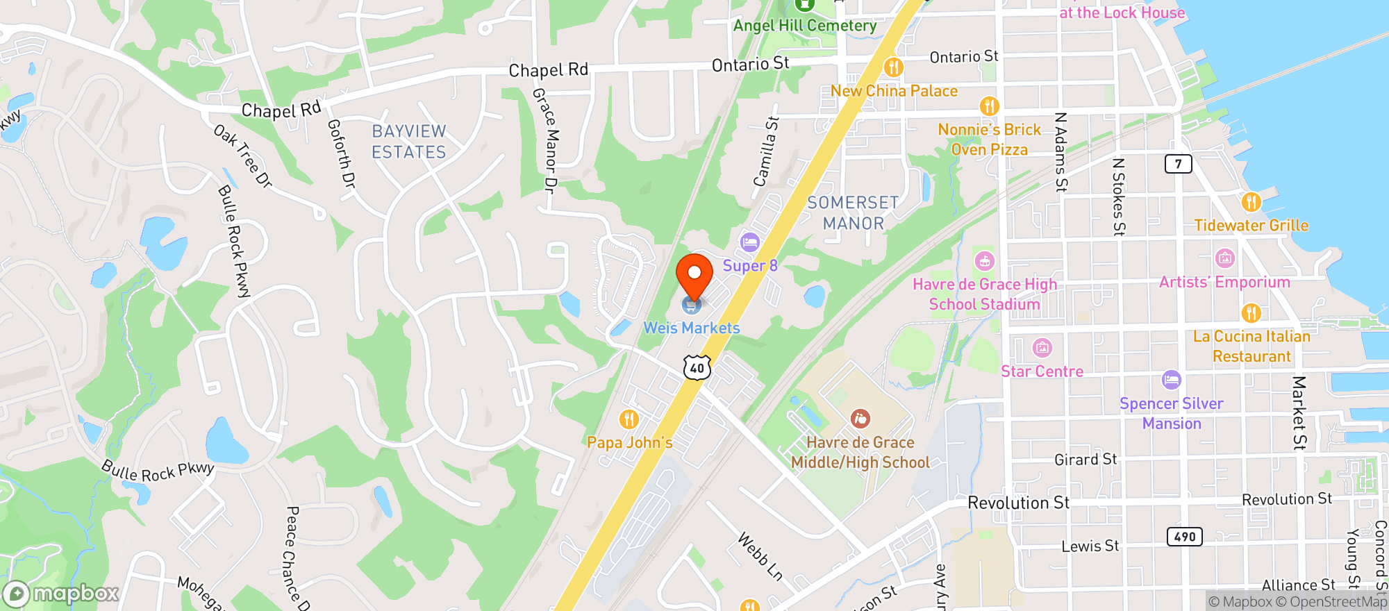Map showing Weis Markets #193