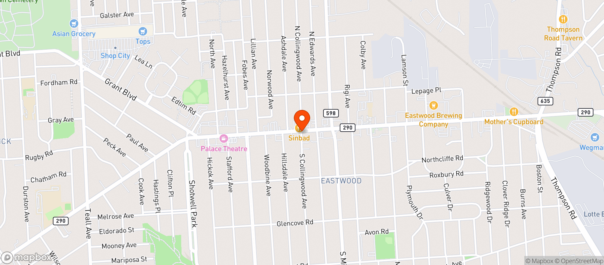 Map showing The Wedge