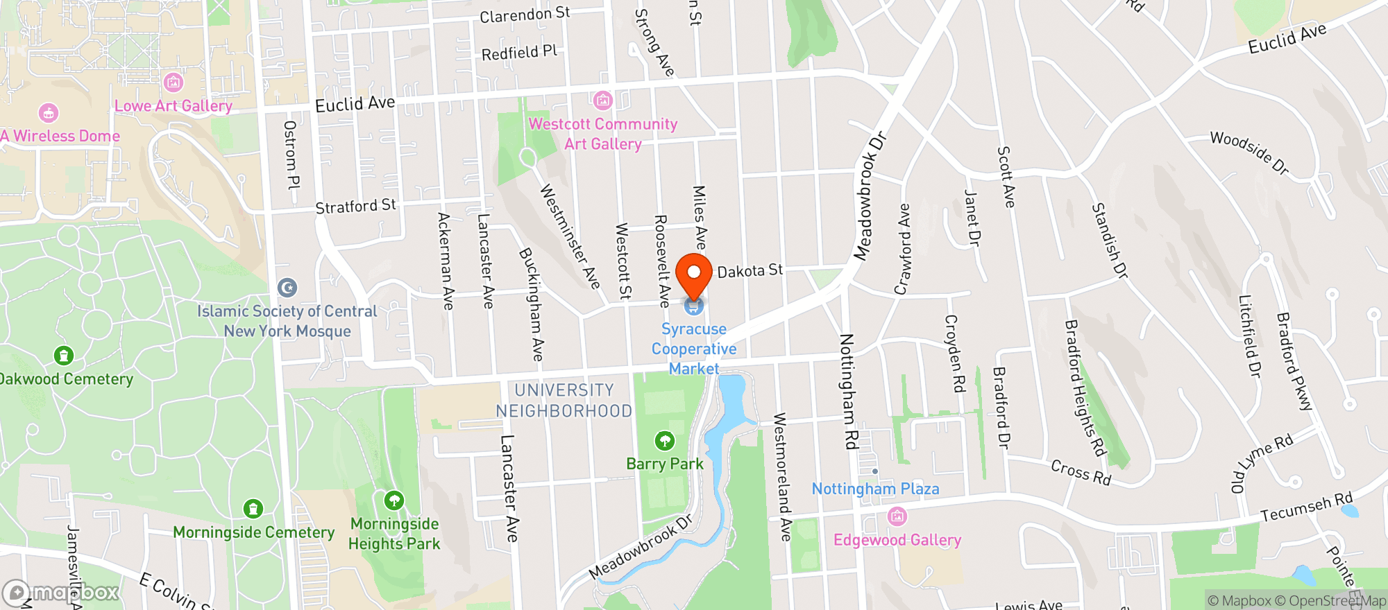 Map showing Syr Real Food Coop Inc