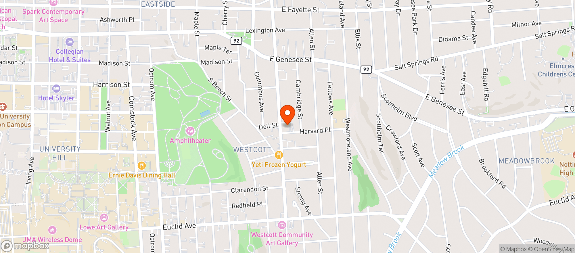 Map showing Westcott Liquors