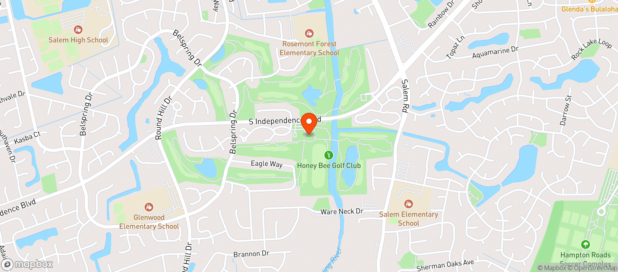 Map showing Honey Bee Golf Club #0