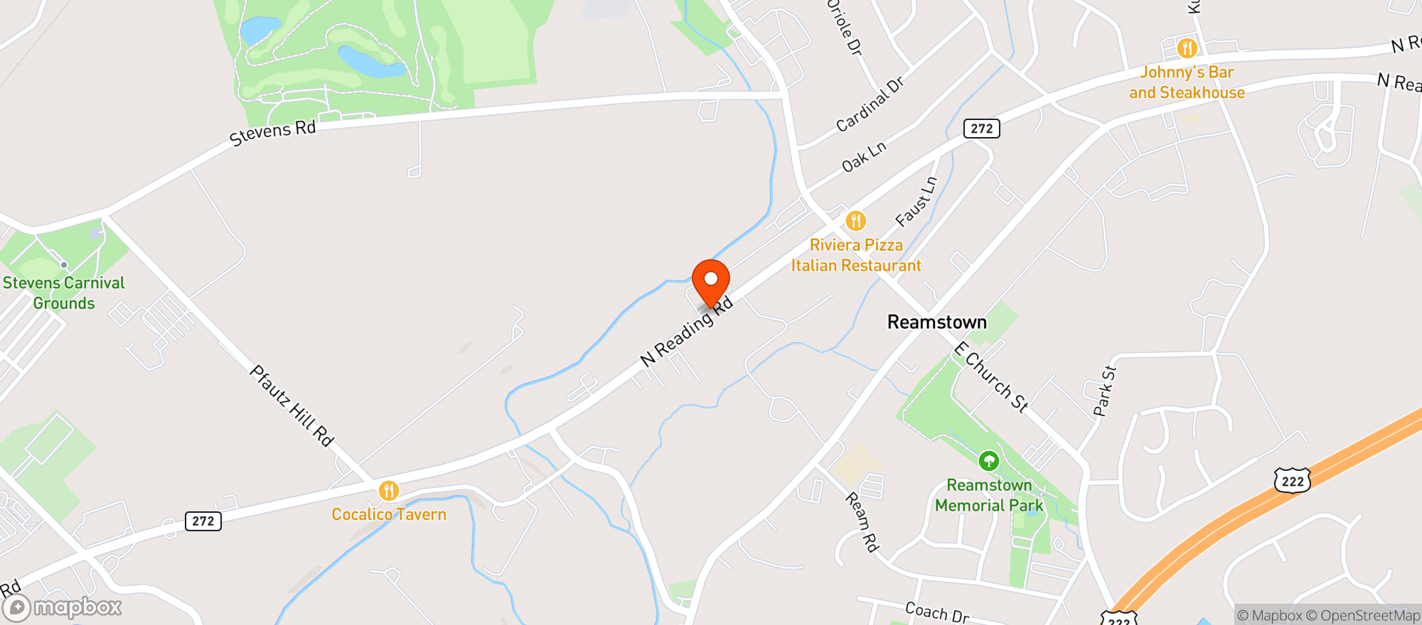 Map showing Redners Quick Shoppe