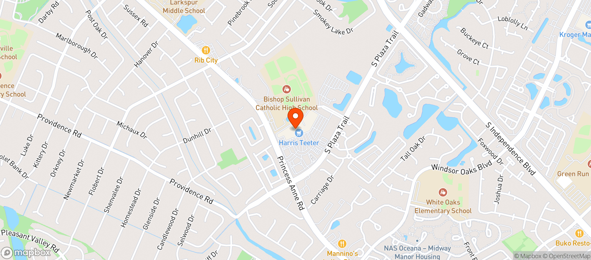 Map showing Harris Teeter