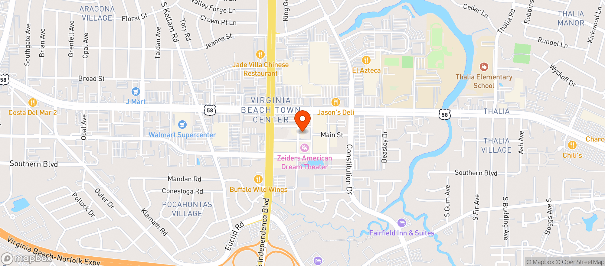 Map showing Funny Bone Comedy Club