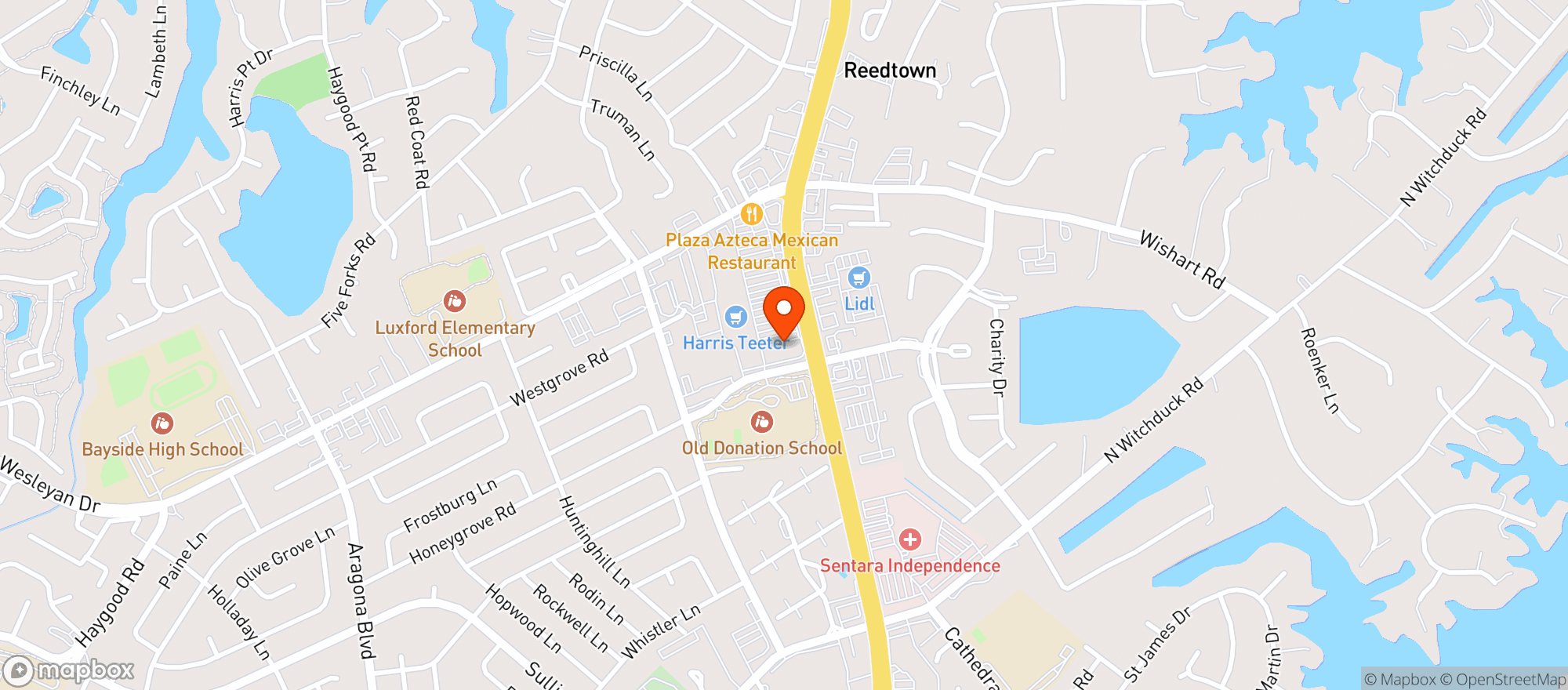Map showing HARRIS TEETER