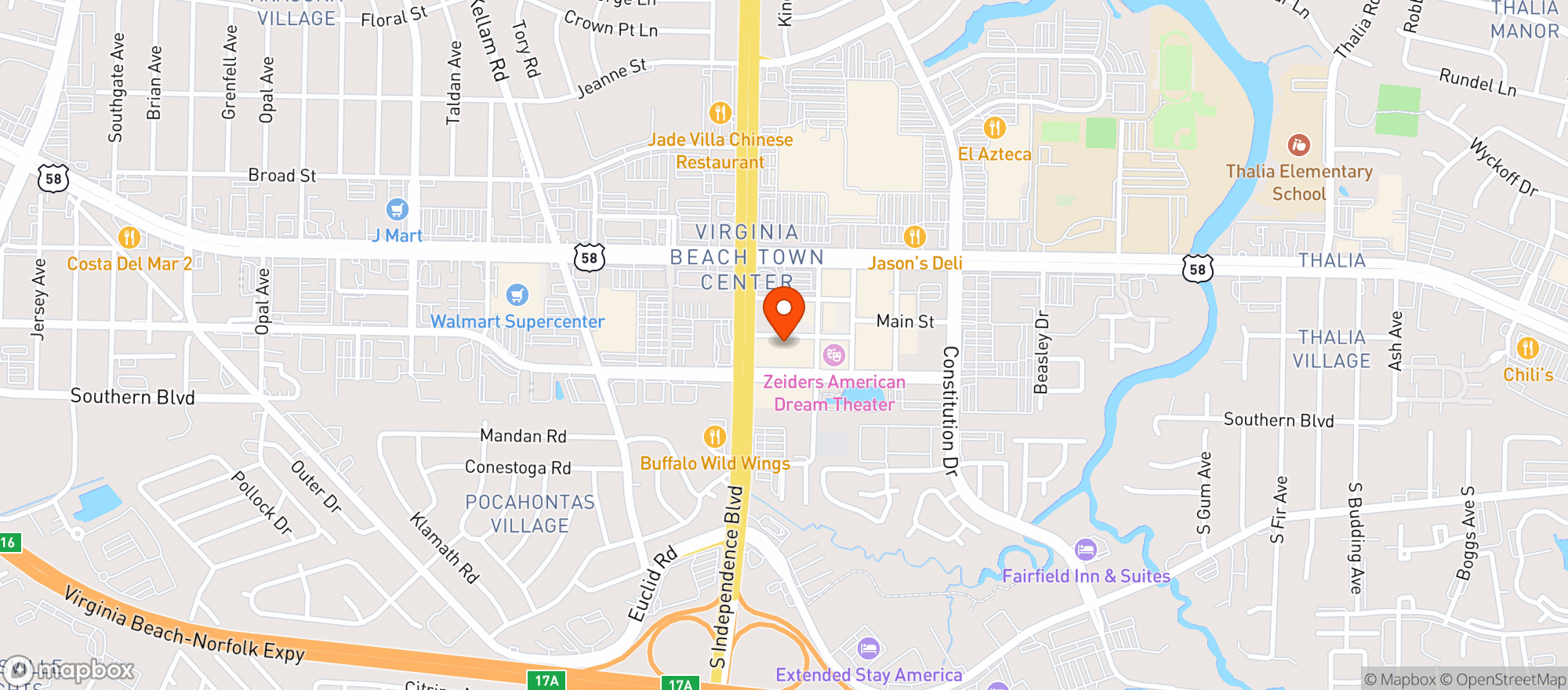 Map showing Westin Hotels & Resorts