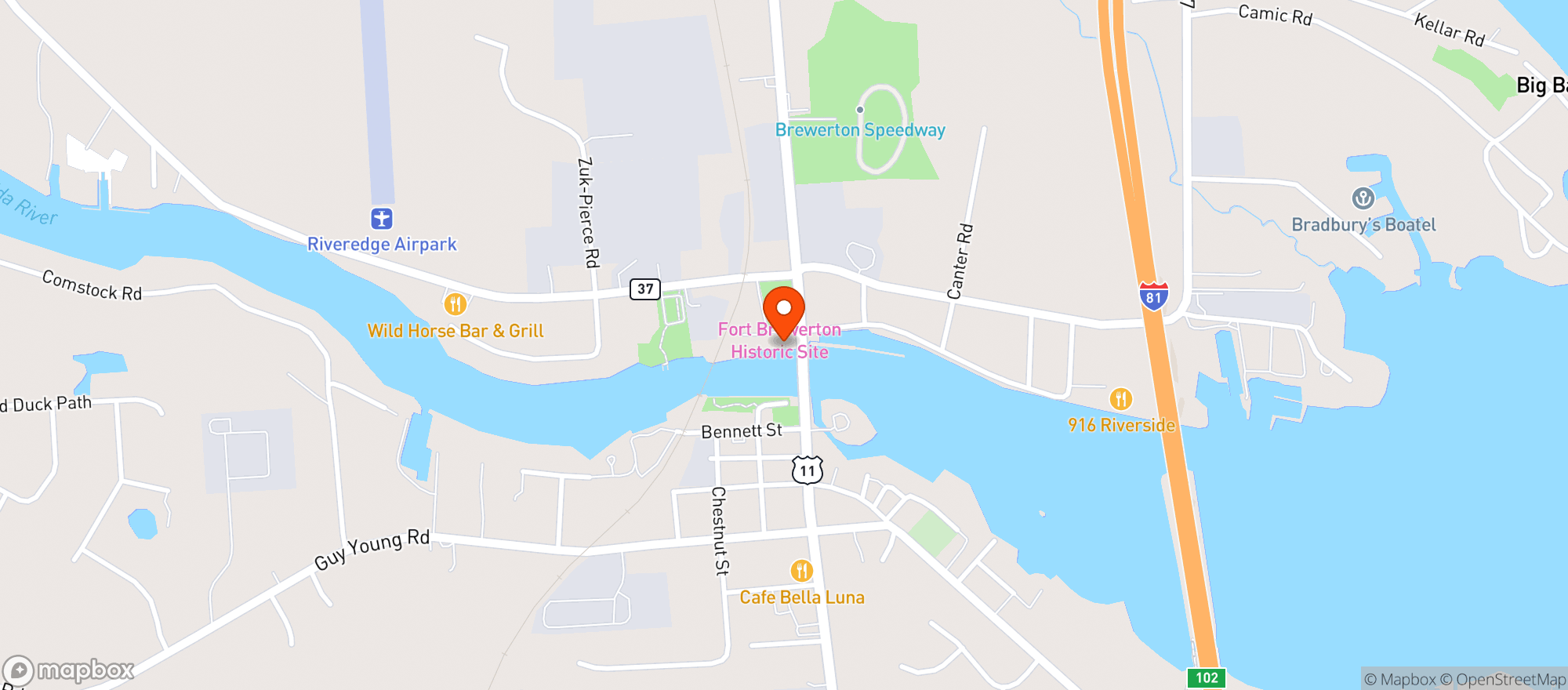 Map showing The Pier