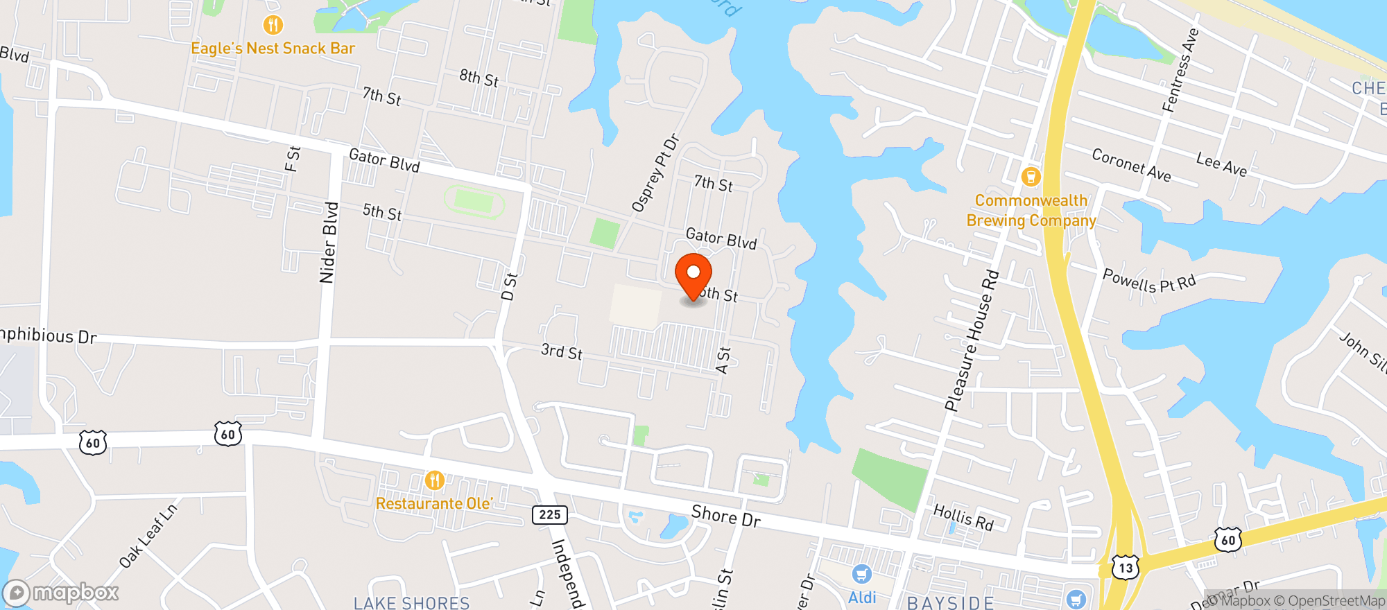 Map showing Navy Exchange