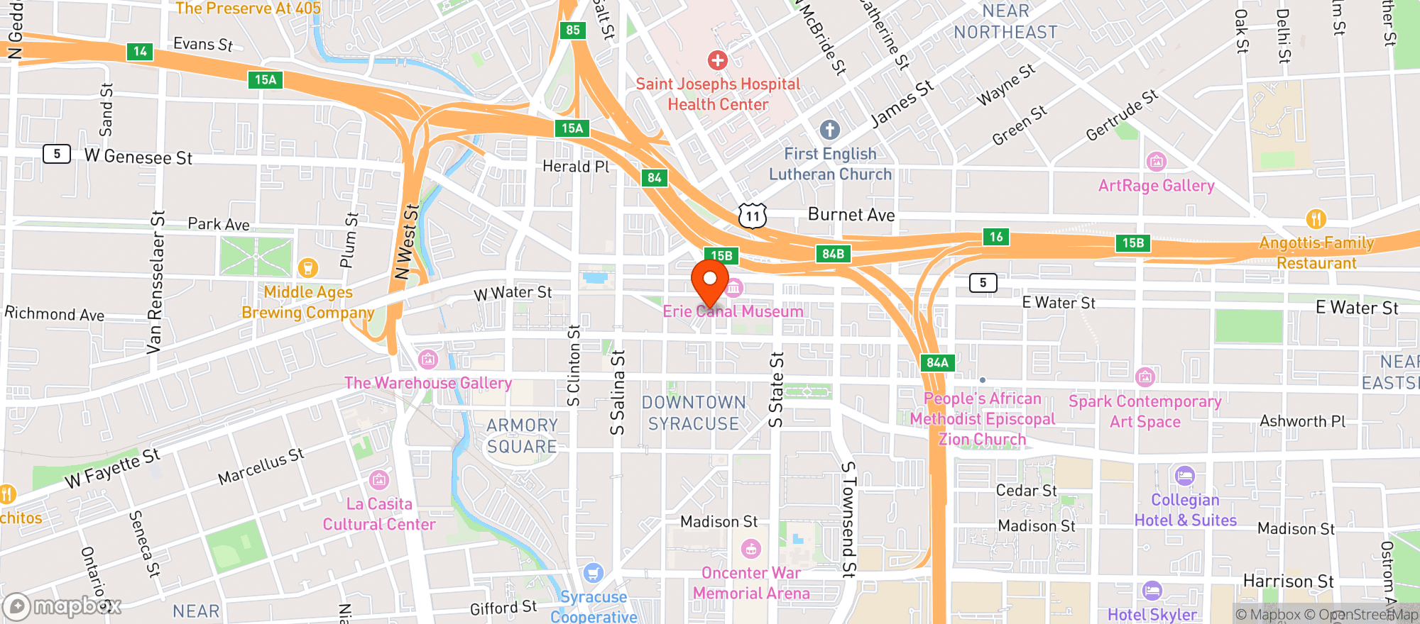 Map showing Wolffs Biergarten