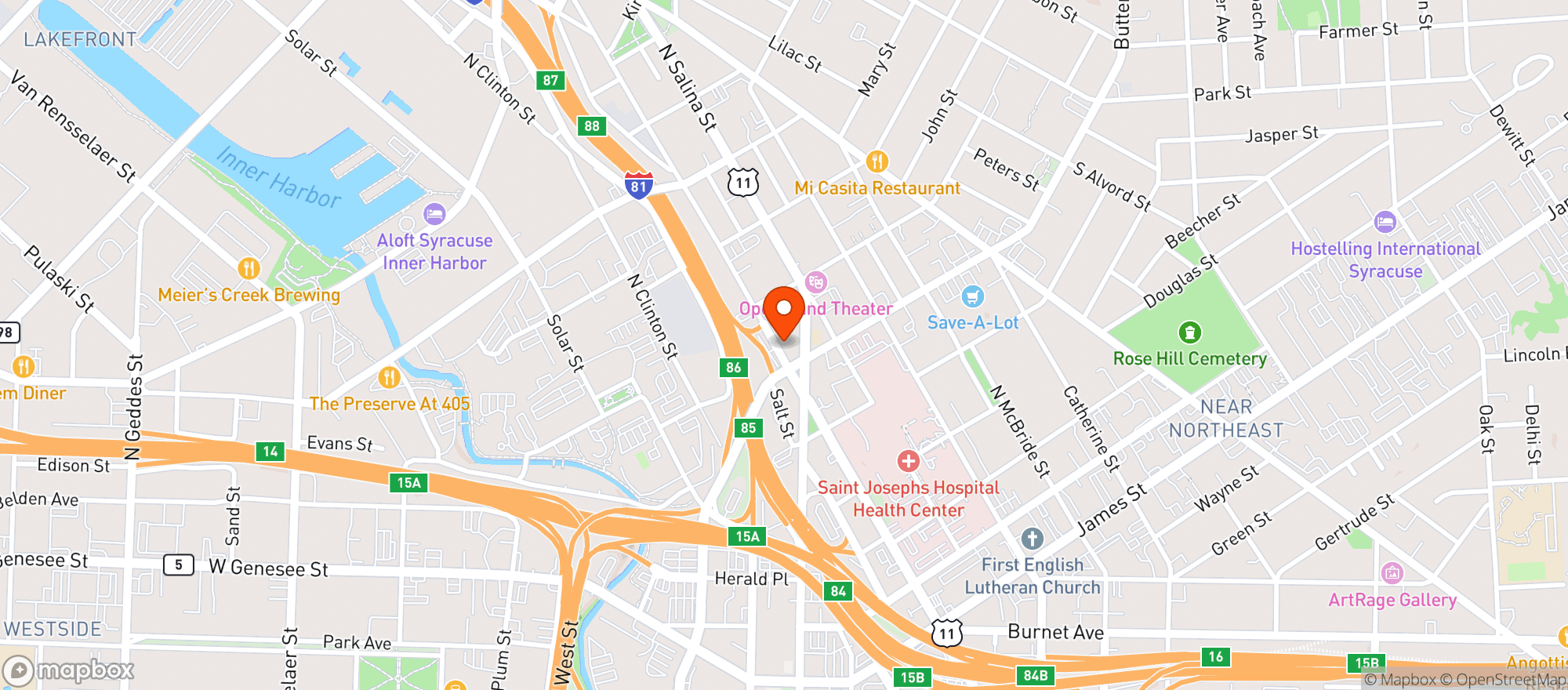 Map showing Liquor Warehouse SYR