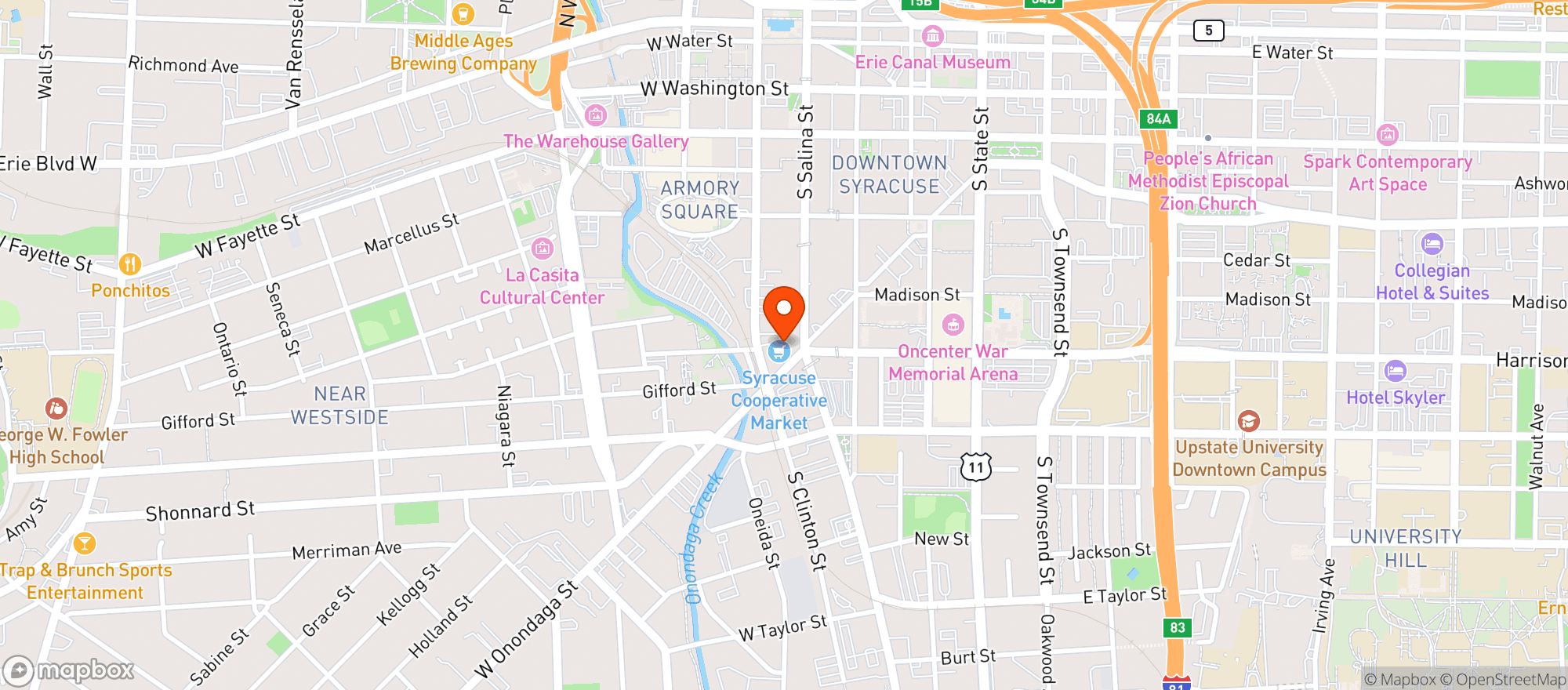 Map showing Salt City Coffee And Bar