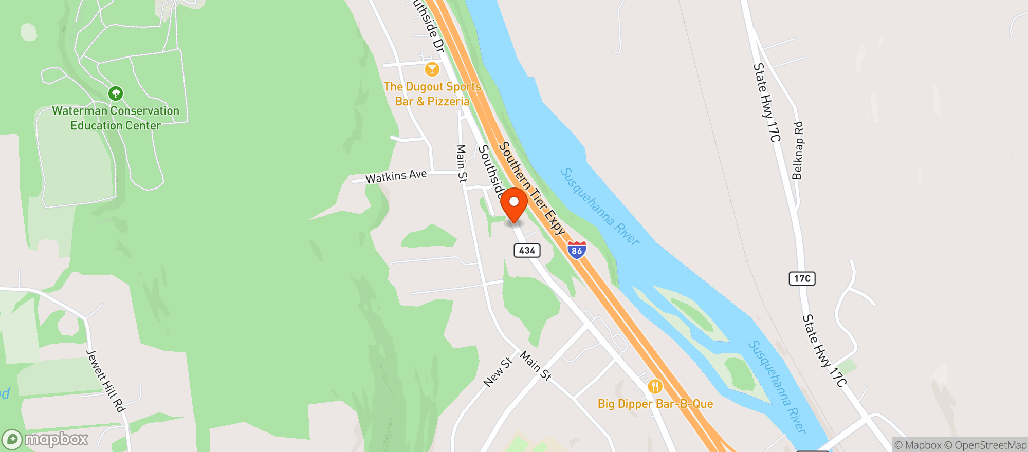 Map showing Sweeneys Market