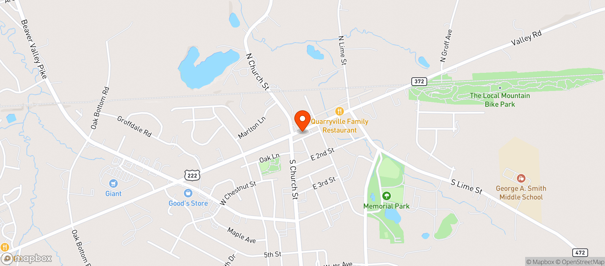 Map showing Wicks Beer