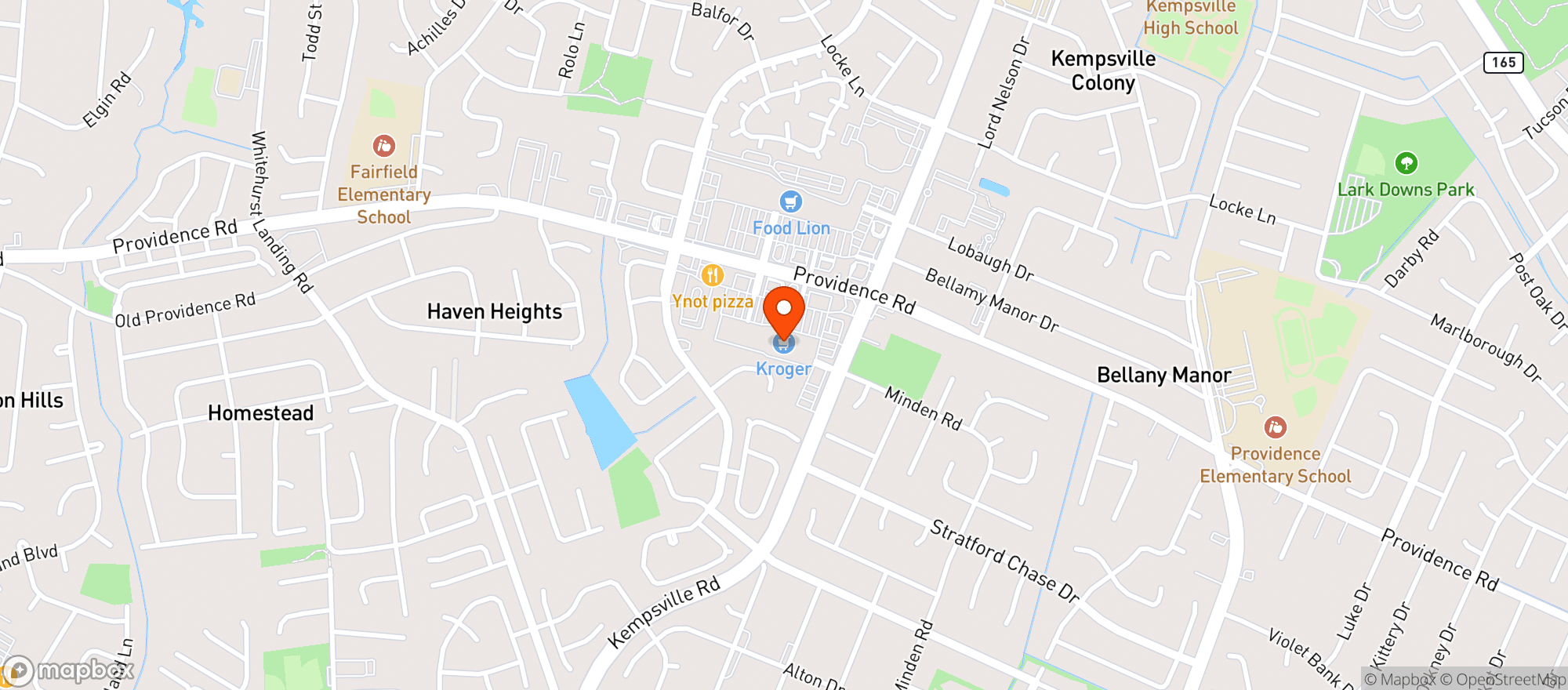 Map showing Kroger