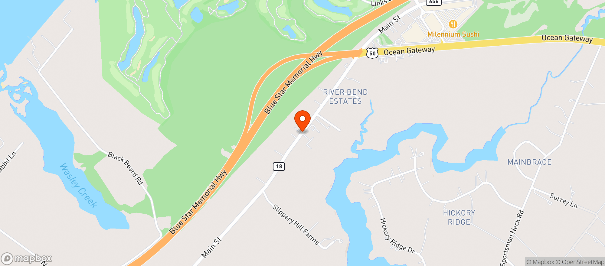 Map showing Moose Lodge
