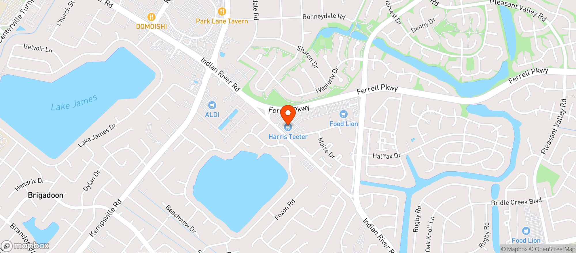 Map showing Harris Teeter