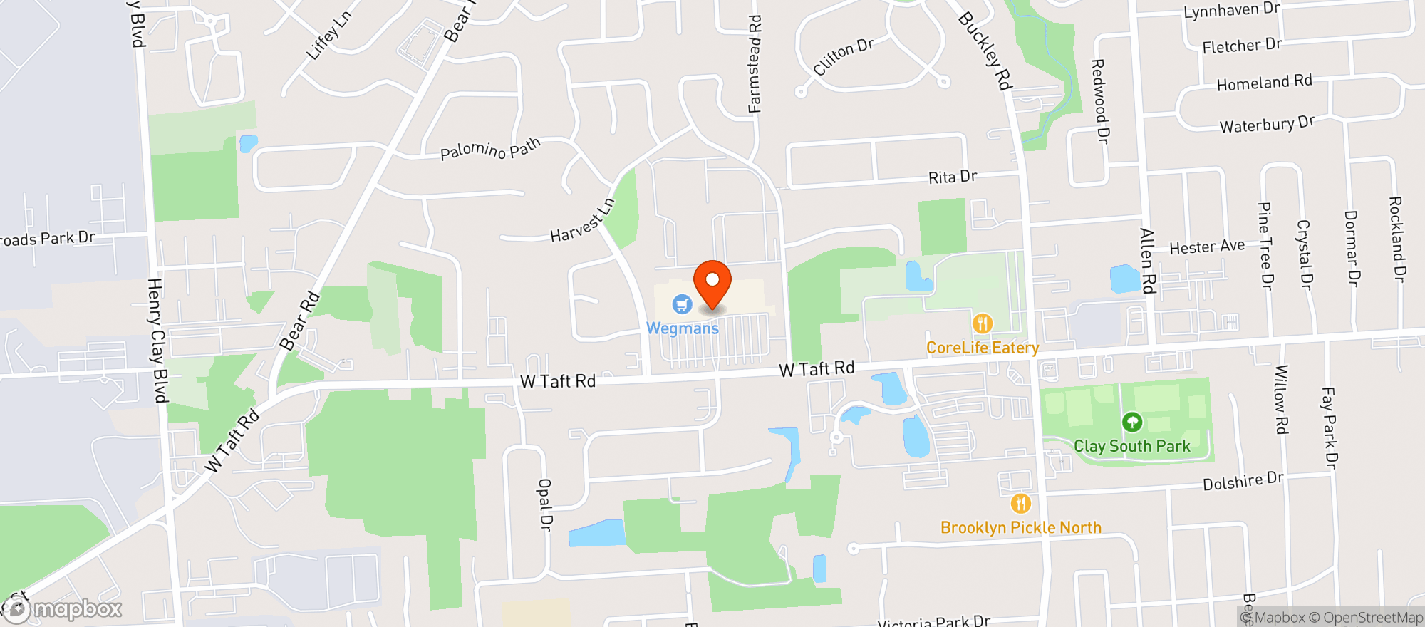 Map showing Wegmans-Taft Rd