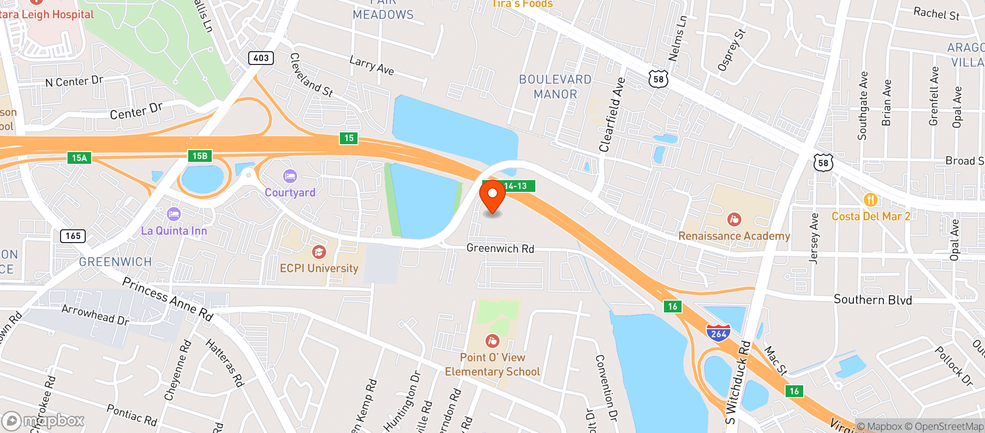 Map showing Topgolf