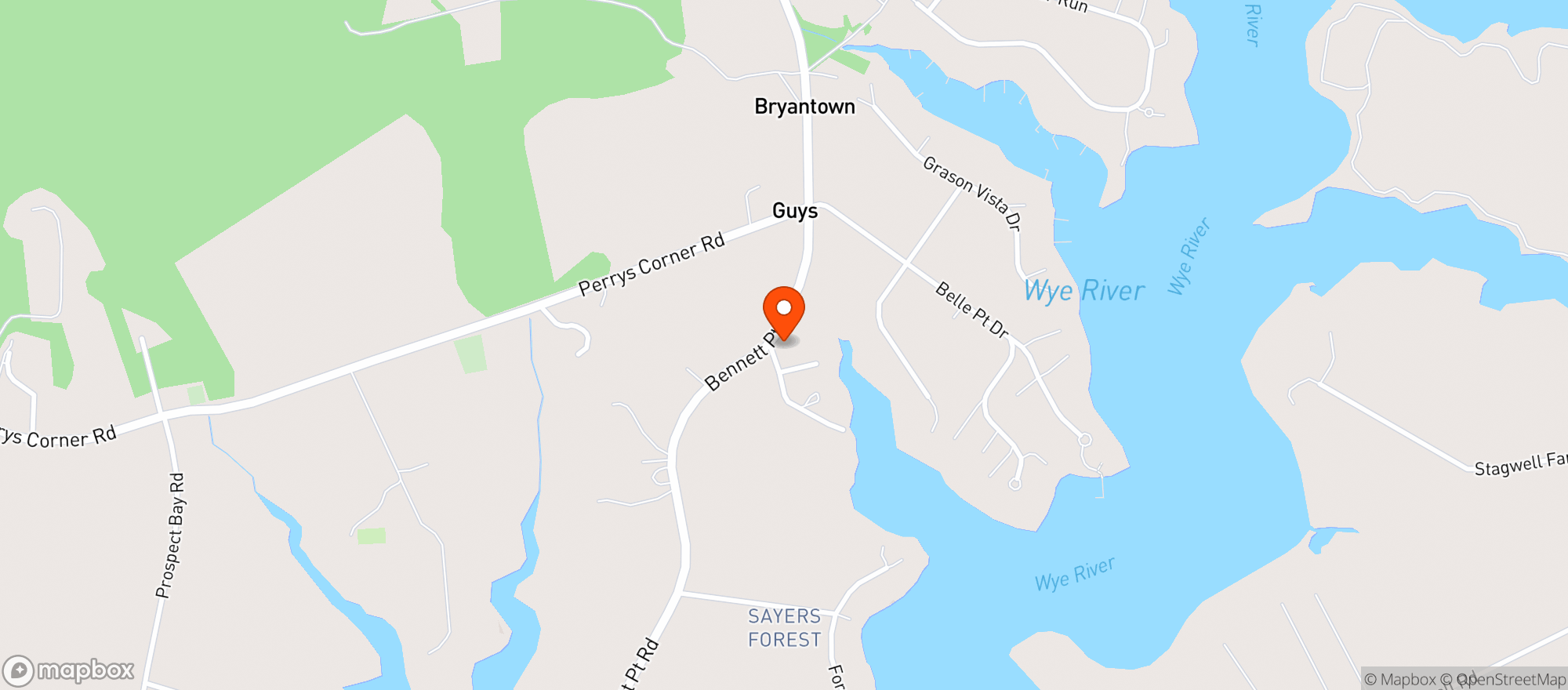 Map showing BENNETT PT GENERAL STORE