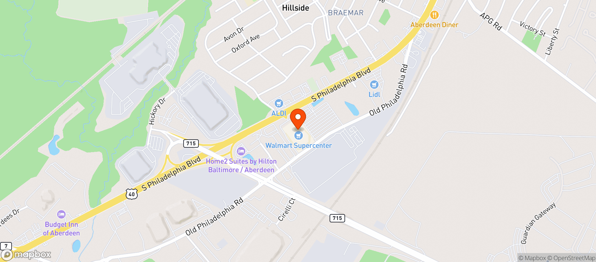 Map showing Walmart Supercenter #1968