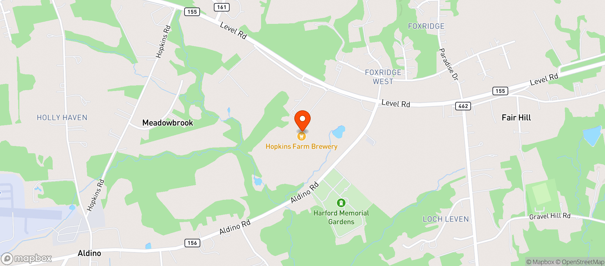 Map showing Hopkins Farm Brewery