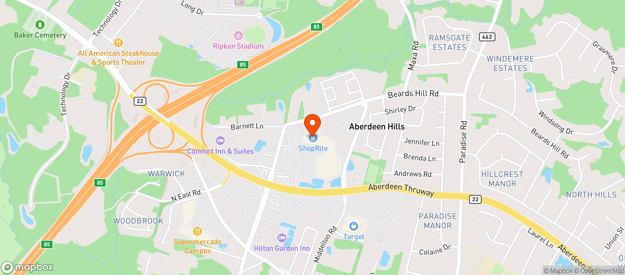 Map showing SHOPRITE