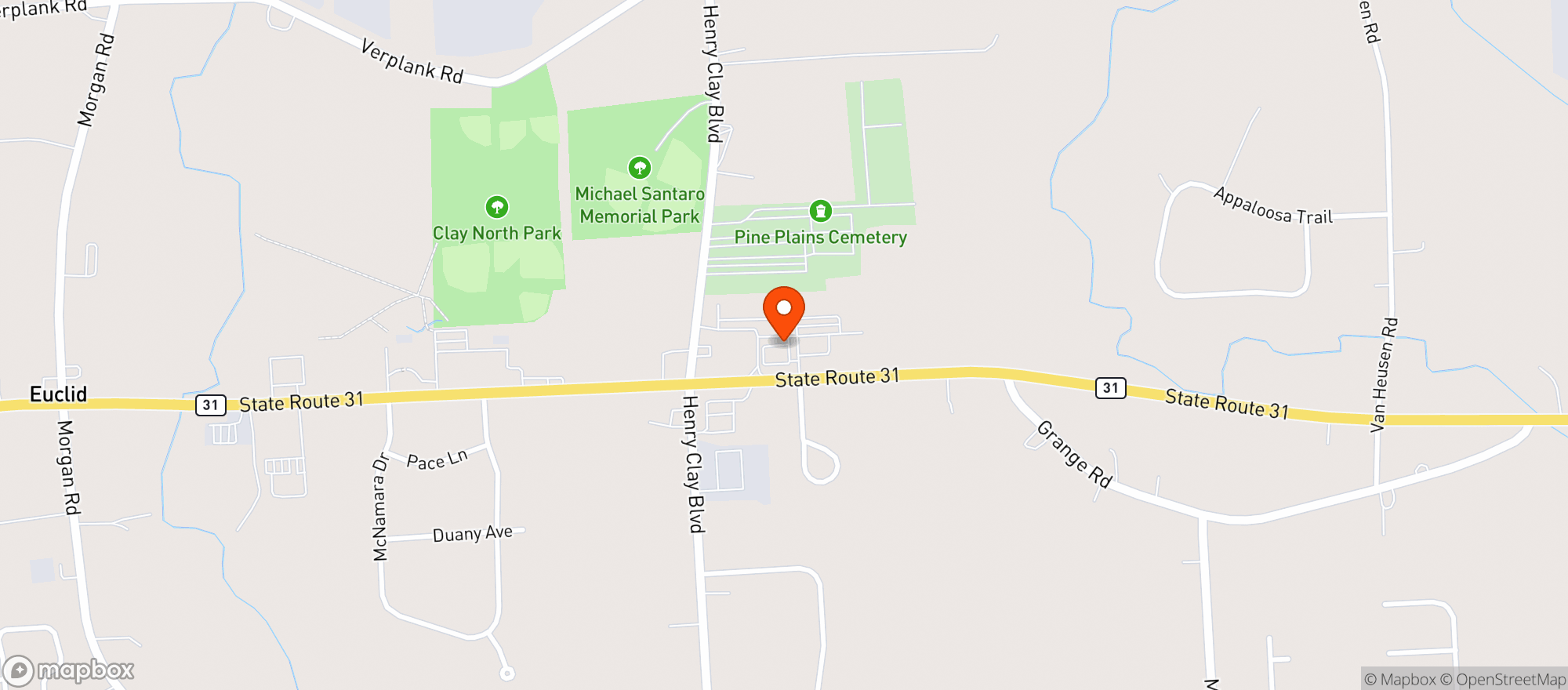 Map showing Greenies Golf Lounge