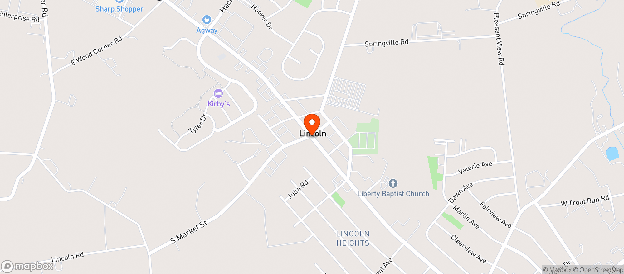 Map showing Olde Lincoln House