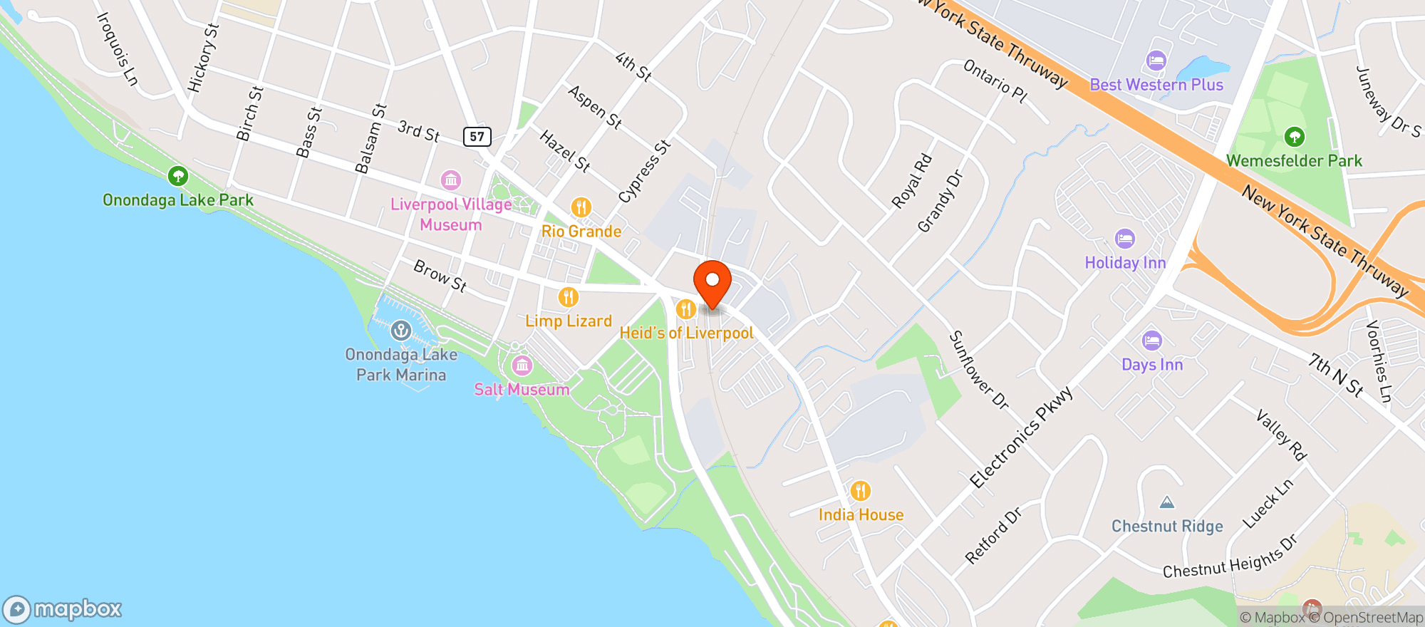 Map showing Rockys Pub