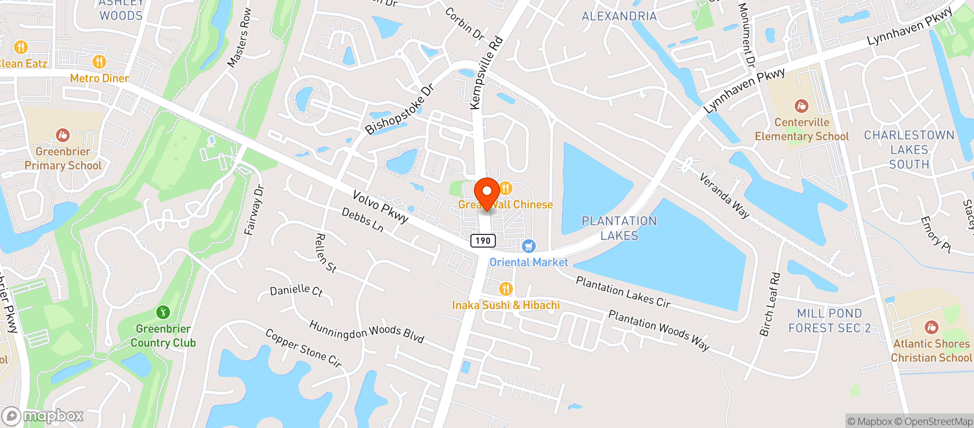 Map showing Bronco Mexican Grill