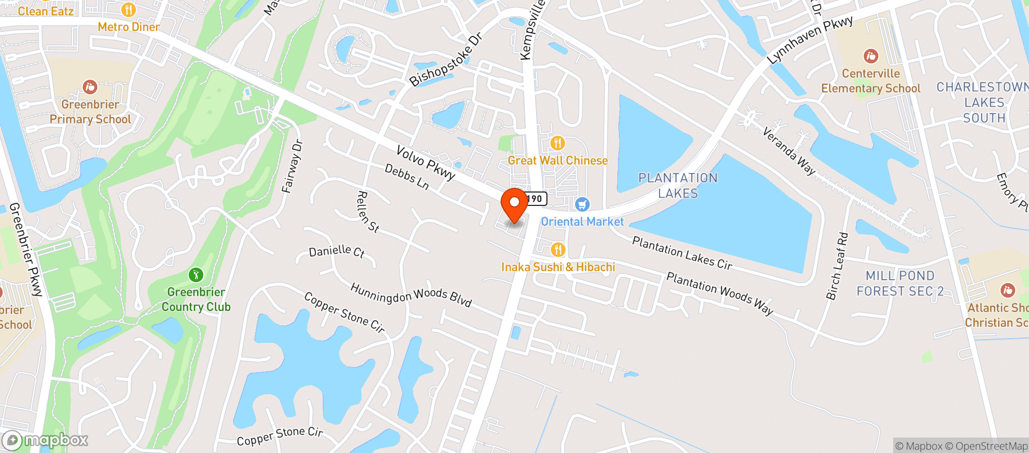 Map showing Cvs
