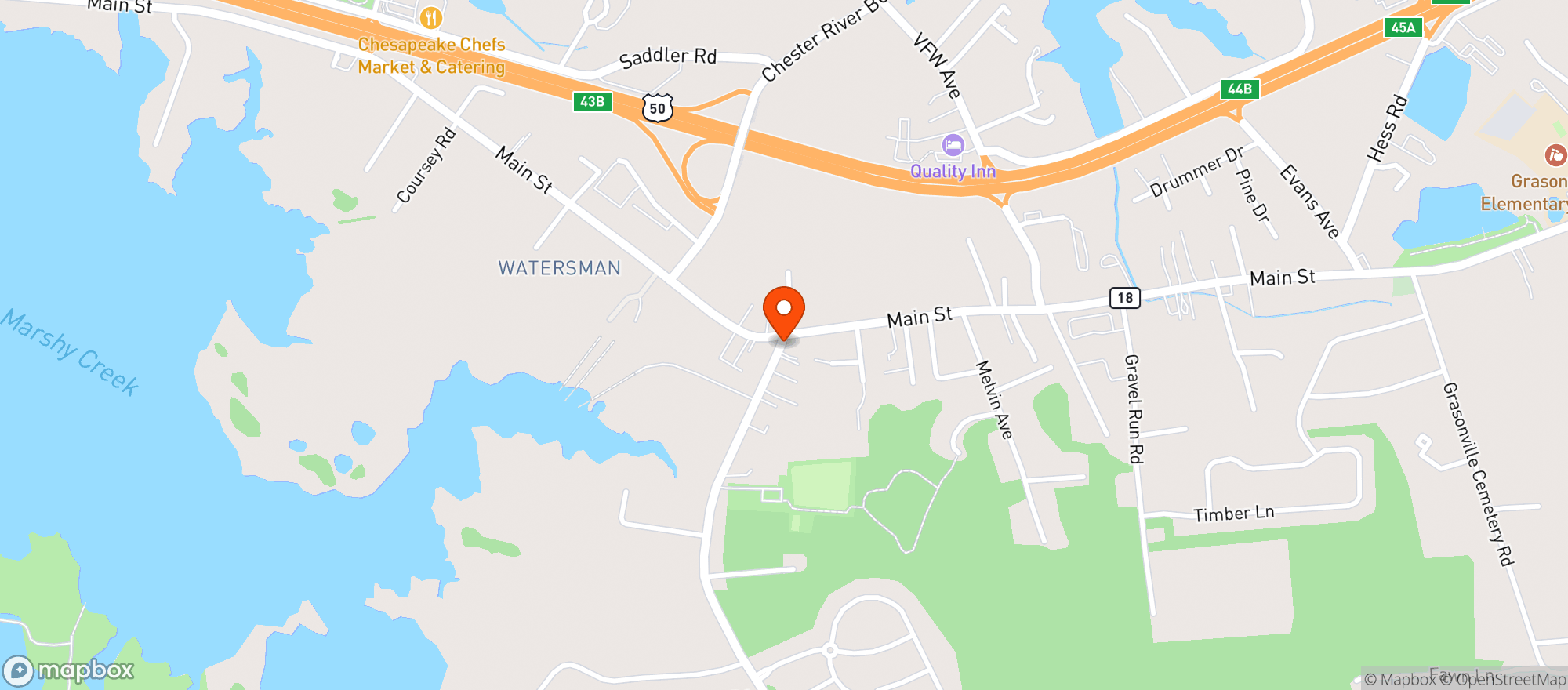 Map showing Bridges Restaurant