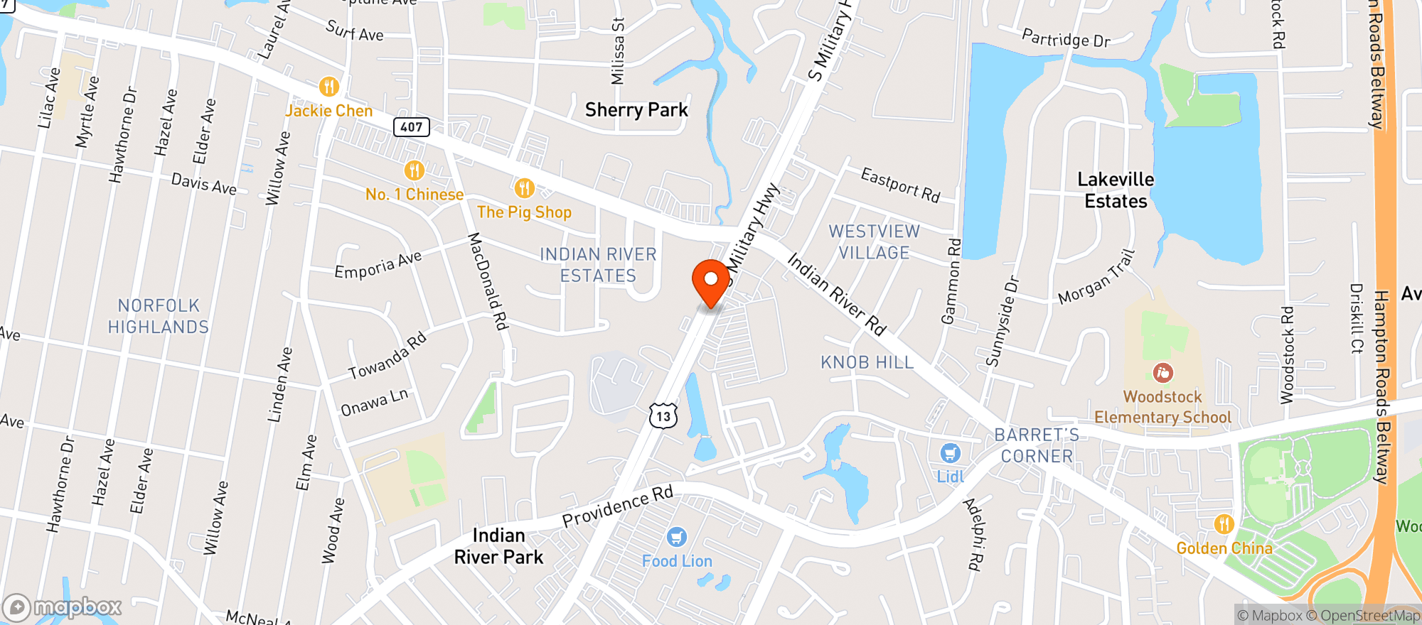 Map showing Food Lion