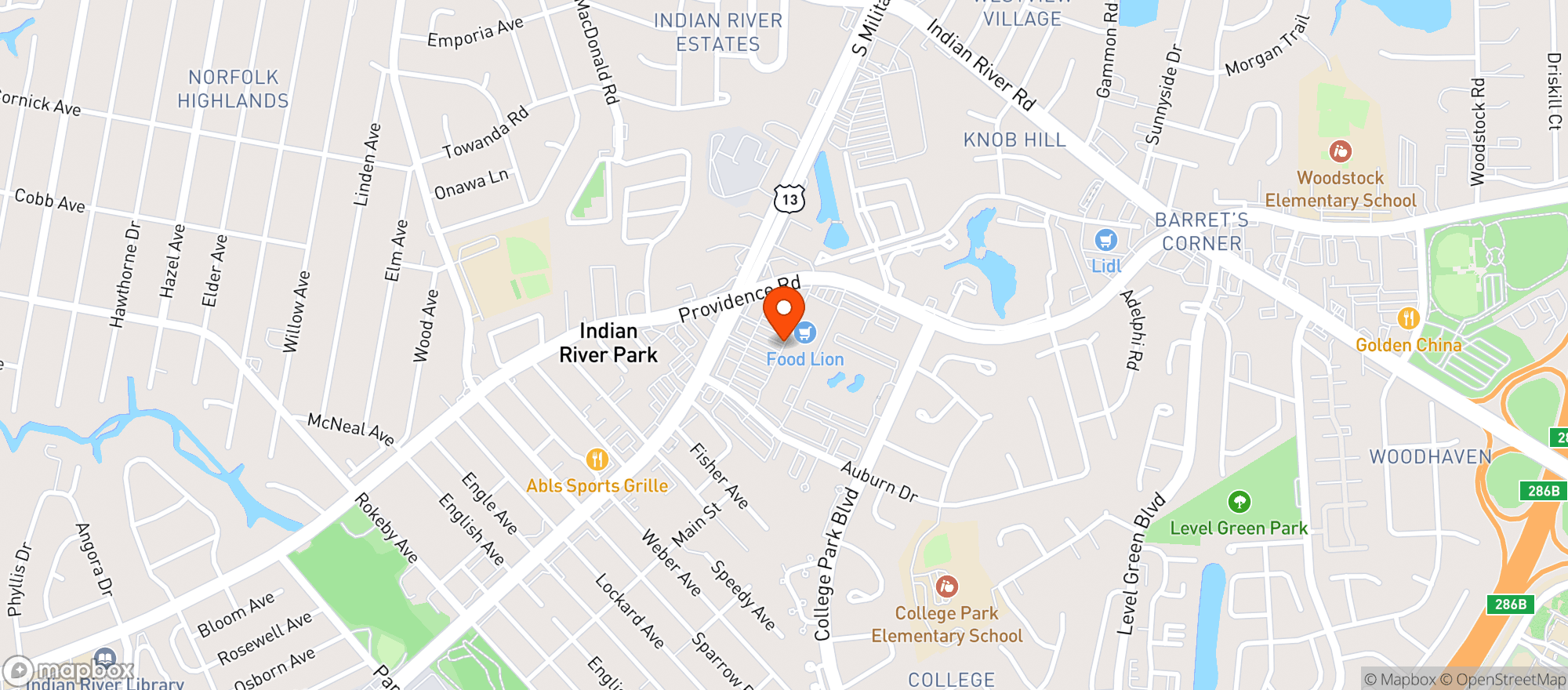 Map showing Food Lion