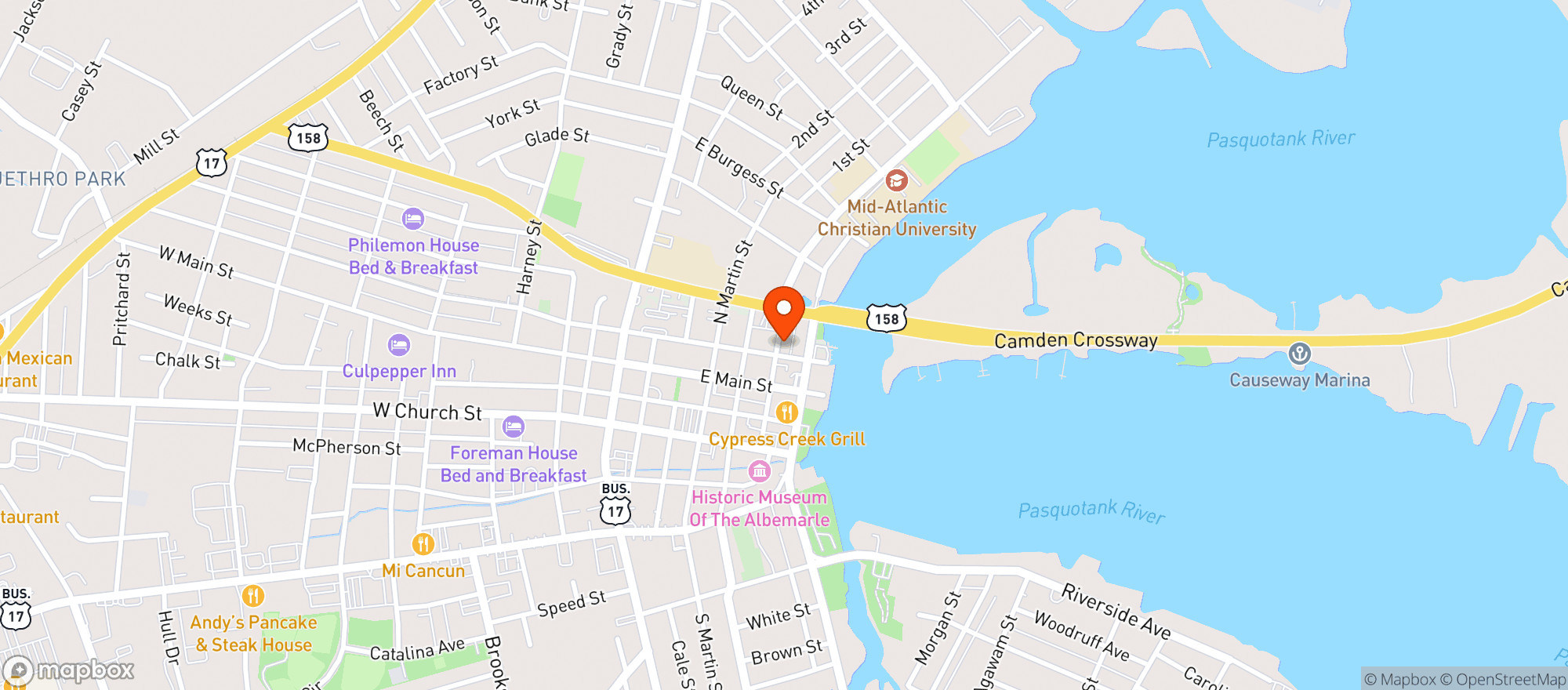 Map showing Coasters Downtown Draught