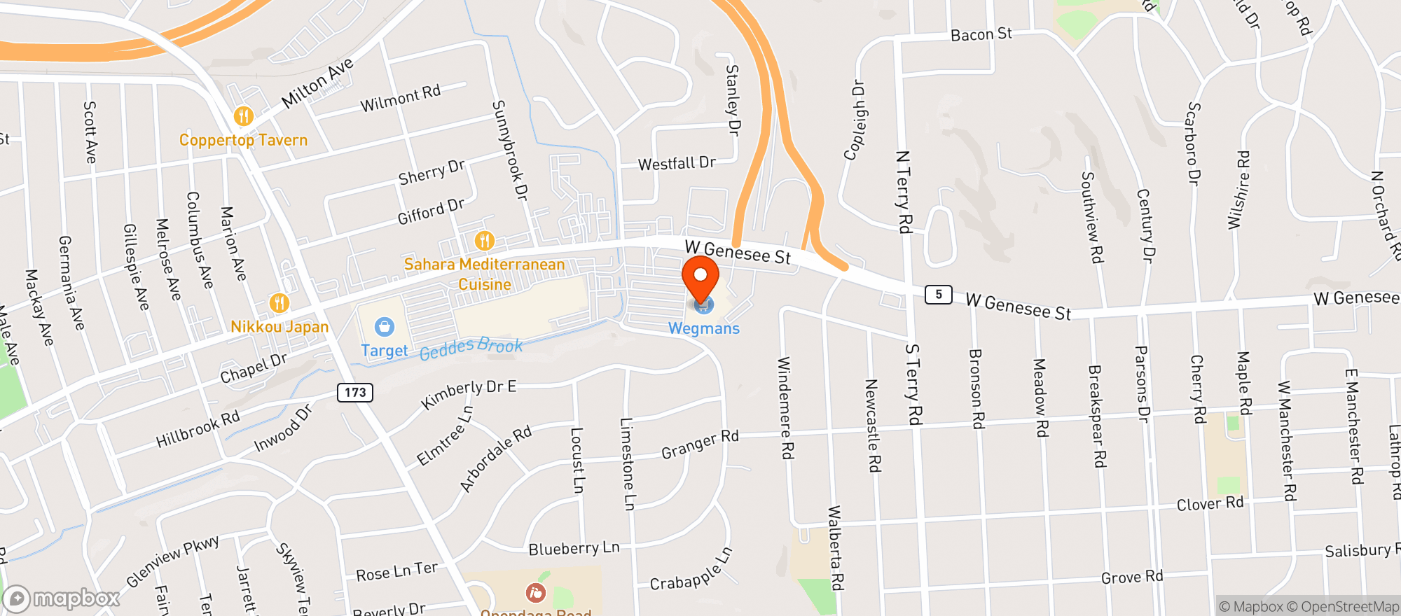 Map showing #39 Wegmans-Fairmount