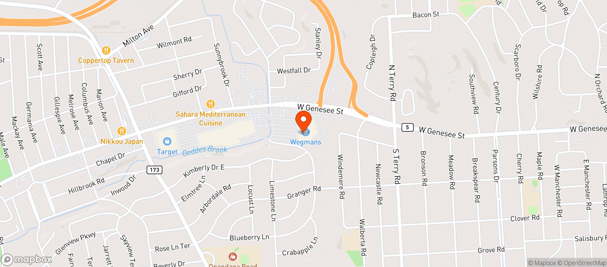 Map showing WEGMANS