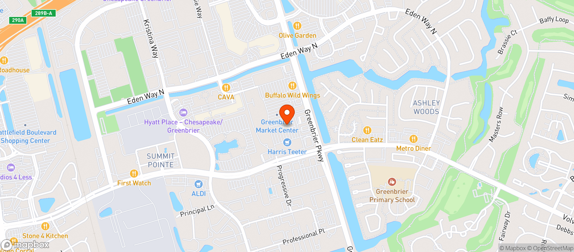 Map showing Bakers Crust