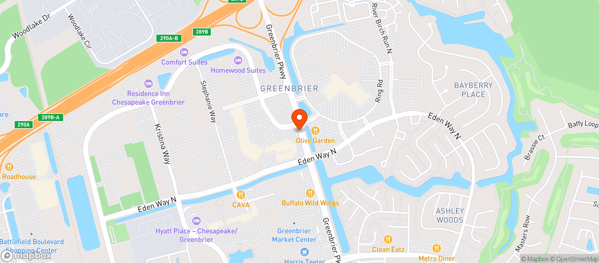Map showing Kellys Tavern