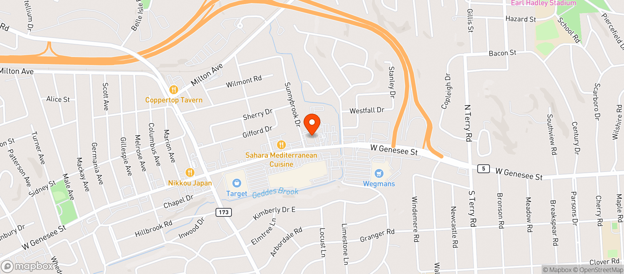 Map showing Hallinan Liquor Store